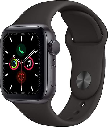 Apple Watch Series 5, GPS, 40MM, Space Gray Aluminum Case with Sport Band Black