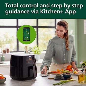 Philips Essential Connected XL 2.65lb/6.2L Capacity Digital Airfryer with Rapid Air Technology, Wi-Fi Connected (Kitchen+ App), Alexa Compatible, Black- HD9280/91