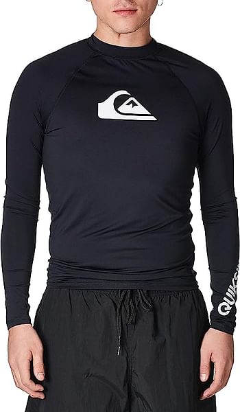 Quiksilver Men's ALL TIME LS LONG SLEEVE RASHGUARD SURF SHIRT Rash Guard Shirt /3XL/Black