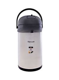 Nessan Insulated Pump Flask 5 L Silver/Black