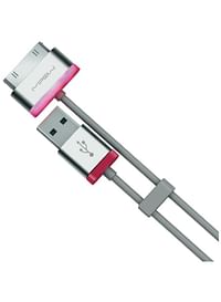 كابل شحن30-Pin سنًا معتمد من أبل MFi ومزامنة USB 60سنتيمتر وردي