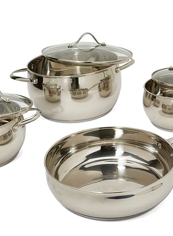 Home&Deco 7-Piece Stainless Steel Cookware Set Silver