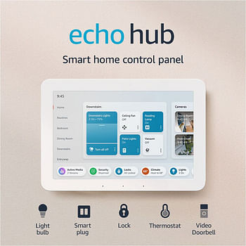 Echo Hub 8" Touchscreen Display Smart Home Control Panel With Alexa White