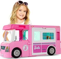​Barbie 3-In-1 Dreamcamper Vehicle, Approx. 3-Ft, Transforming Camper With Pool, Truck, Boat And 50 Accessories, Makes A Great Gift For 3 To 7 Year Olds
