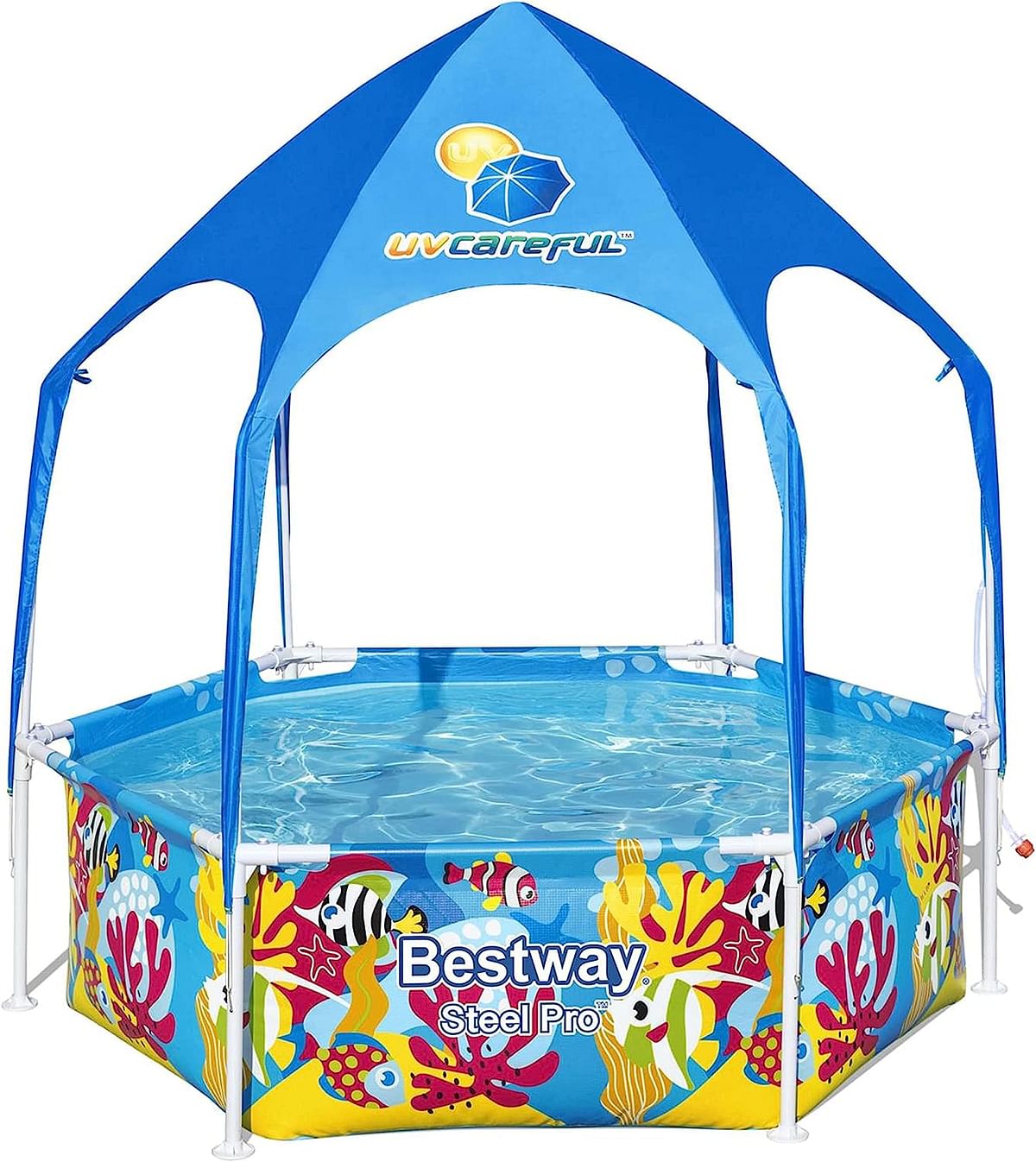 Bestway Steel Pro UV Careful Splash In Shade Play Pool 183x51cm, Multicolor, 5618T, 6' x 20"/1.83m x 51cm