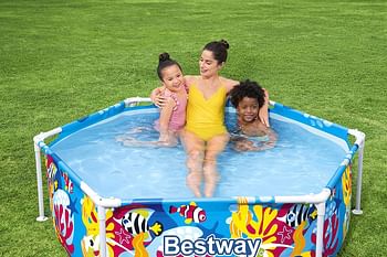 Bestway Steel Pro UV Careful Splash In Shade Play Pool 183x51cm, Multicolor, 5618T, 6' x 20"/1.83m x 51cm