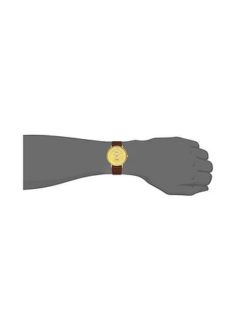 OMAX Analog PU Leather Wrist Watch SX7005 -42mm- Brown
