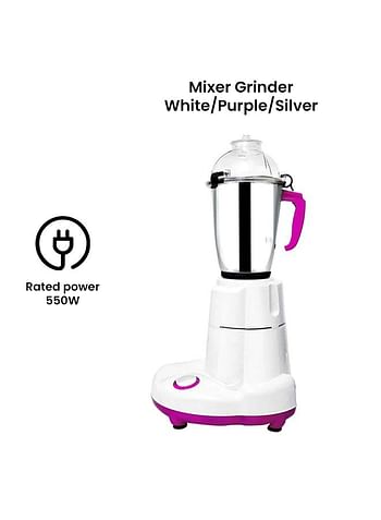 Impex 3 In 1 Mixer Grinder Blender 550 W BL 315 White/Purple/Silver
