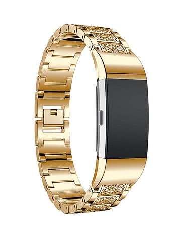 ISank Stainless Steel Replacement Watch Bracelet For Fitbit Charge 2 Gold