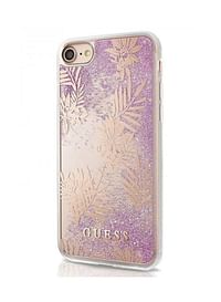 Hard Case Cover For Apple iPhone X Liquid Glitter Palm Spring Pink Rose