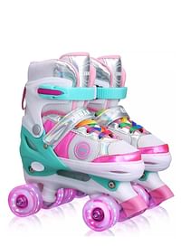 جي تي-ويل حذاء تزلج بعجلات قابل للتعديل للاطفال للبنات ، المقاس: M (33-37) EU