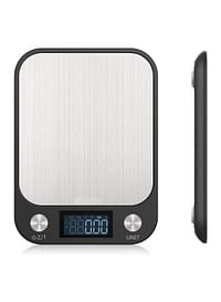 RoyalPolar Food Scale, Multifunction Digital Kitchen Scale High Accuracy Electronic Food Weight with Large LCD Display, Stainless Steel Platform, Ultra Slim (Black, 10)