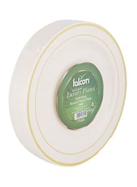 Falcon Gold Ring Round Plastic Plate Ivory 19cm