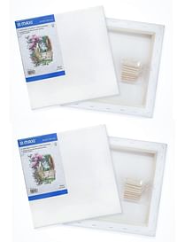 4-Piece Stretched Painting Canvas Board 25X25cm Size White