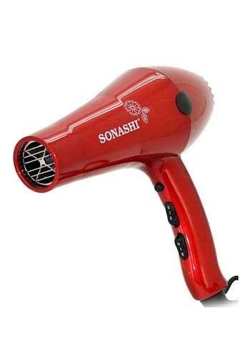SONASHI Powerful 2000W Professional Hair Dryer With Ceramic Hair Straightener SHD-3032 + SHS-2042 Glossy Red