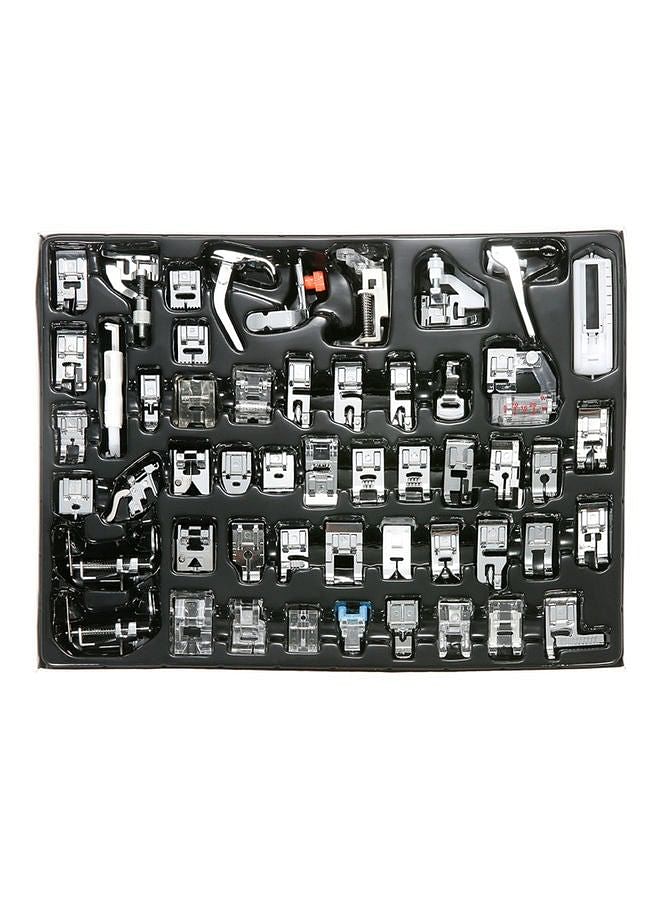 52-Piece Professional Sewing Machine Presser Feet Kit Silver/Blue/Orange