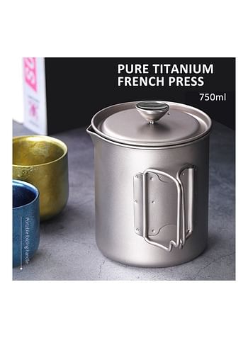 LIXADA French Press Pot Silver 13.10 x 11.00 x 11.00cm