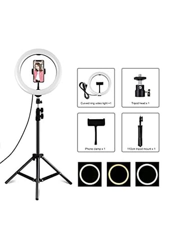 East Lady 3000.0 mAh LED Photography Ring Light With Tripod Stand Black/White