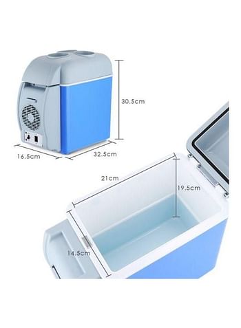 Multi-Function Portable Car Mini Fridge 7.5 L 2724675505919 Blue/White