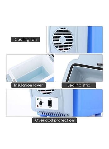 Multi-Function Portable Car Mini Fridge 7.5 L 2724675505919 Blue/White