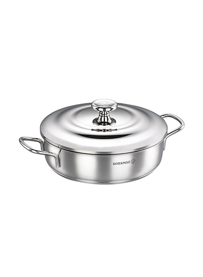 Droppa Low Casserole Silver 24 x 6.5cm