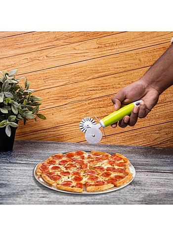 Home Box Double Blade Pizza Cutter Green/Silver 19x8x3cm