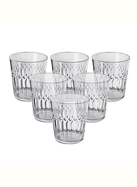 6-Piece Acrylic Cup With Special Design Clear 22x7x8cm