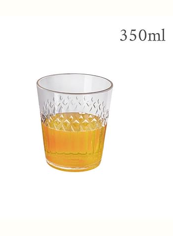 6-Piece Acrylic Cup With Special Design Clear 22x7x8cm