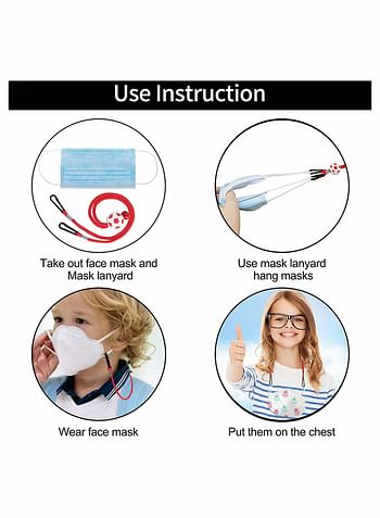 Face Masks Lanyard for Kids, Adjustable Face Chain Mask Holder Strap