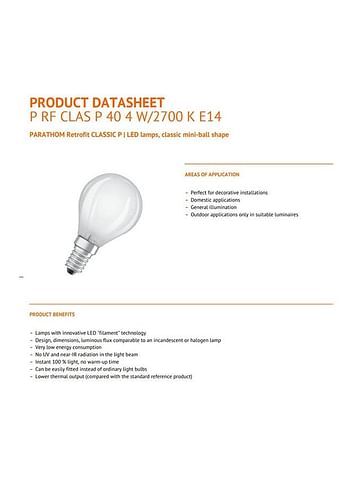 10-Piece E14 Mini Ball Retrofit CL P 4W 827 Bulb Warm White