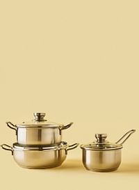 6-Piece Stainless Steel High Quality Cookware Set Silver