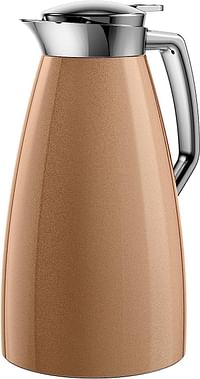 Emsa 514186 Plaza Quick-Tip vacuum jug, 1.0 litres, copper, 1
