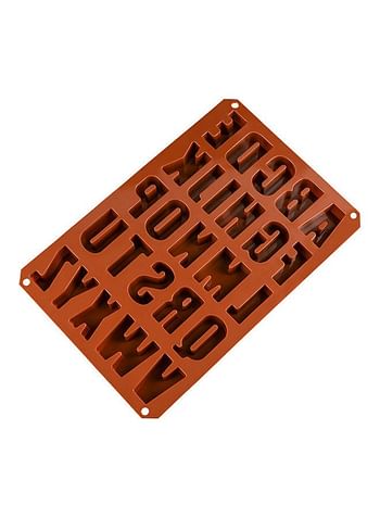 26 Cavity Silicone Tray English Letter Shape Nonstick Chocolate Mold Kitchen Baking Tools coffee 34*34*34cm