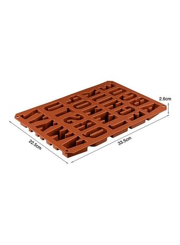 26 Cavity Silicone Tray English Letter Shape Nonstick Chocolate Mold Kitchen Baking Tools coffee 34*34*34cm