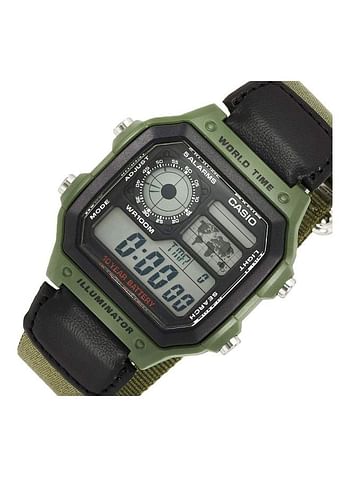 Men's Youth Digital Watch AE-1200WHB-3B - 39 mm - Green/Black