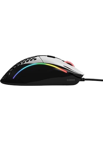 Glorious Model D- (Minus) Wired Gaming Mouse - RGB 62g Lightweight Ergonomic Wired Gaming Mouse - Backlit Honeycomb Shell Design Mice (Glossy Black)