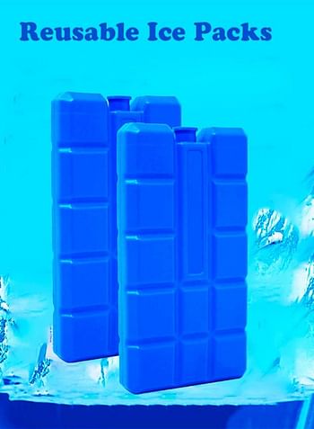 SYOSI Reusable Ice Packs for Lunch Boxes or Coolers Ice Pack Bricks Freezer Blocks Freezer Packs (Pack of 2)