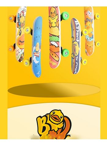 Four Wheel 17" Mini Skateboard For Beginners 7 Layer Canadian Maple Wood Beginners Double Kick Concave Complete Skateboard For Kids