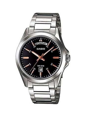 Men's Stainless Steel Analog Wrist Watch MTP-1370D-1A2VDF - 45 mm - Silver