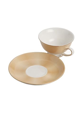 Sharpdo Coffee Cup And Saucer Gold/White