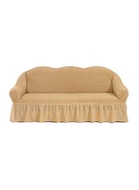 Fabienne 3-Seater Exquisitely Detailed And Beautifully Designed Attractive Bubble Type Pattern Sofa Slipcover Light Beige 11.8x4.7x16.8inch