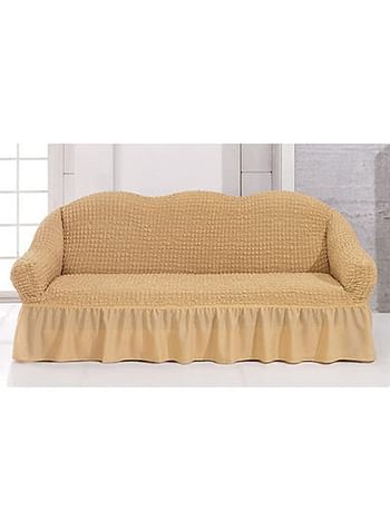 Fabienne 3-Seater Exquisitely Detailed And Beautifully Designed Attractive Bubble Type Pattern Sofa Slipcover Light Beige 11.8x4.7x16.8inch