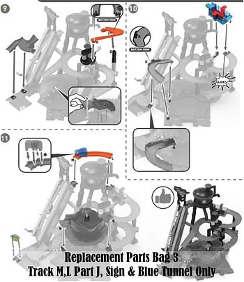 Hot Wheels Replacement Parts Ultimate Gator Car-Wash FTB67 - Die-Cast Cars Playset ~ Replacement Parts Bag 3