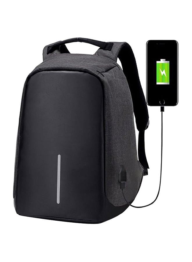 Anti Theft Backpack With USB Charging Port Black