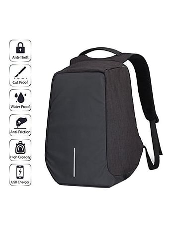 Anti Theft Backpack With USB Charging Port Black