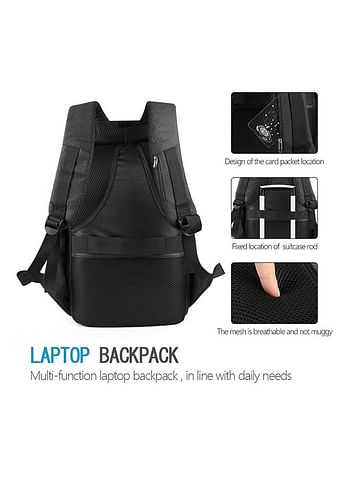 Anti Theft Backpack With USB Charging Port Black