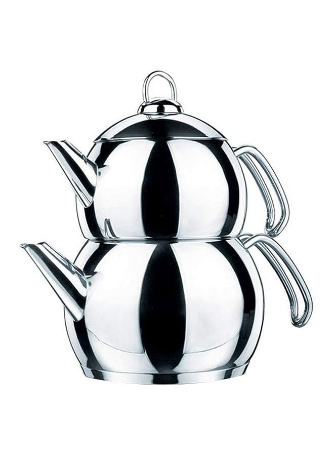 2-Piece Tombik Teapot Set Silver