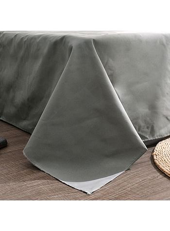 بيوينتي طقم أغطية سرير بطبعة ورقة شجر مكون من 4- قطع بوليستر أبيض/أخضر كينج