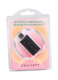 محول بطاقة صوت خارجي USB 7.1 قناة أسود