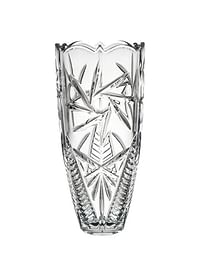 Decorative Glass Faceted Flower Vase Transparent 33x16x16cm